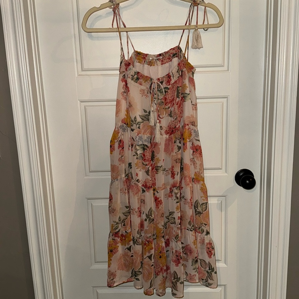 Storia Floral Ruffled Trapeze and Swing Dress